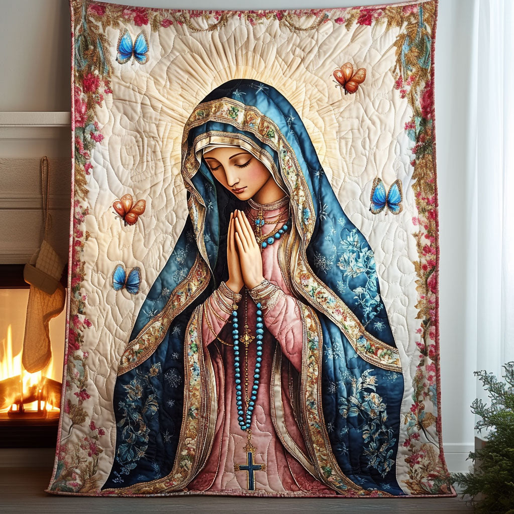 Heavenly Mother Quilted Blanket Bedroom Xmas Decor Best Family Presents For Christmas