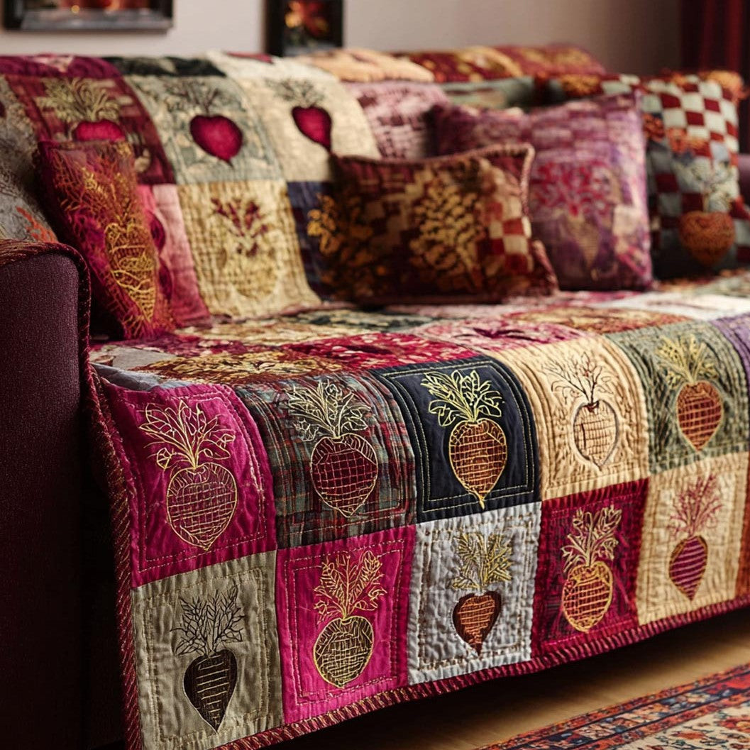Heirloom Beets Quilted Sofa Cover Sofa Cover For Couch Unique Bee Gifts