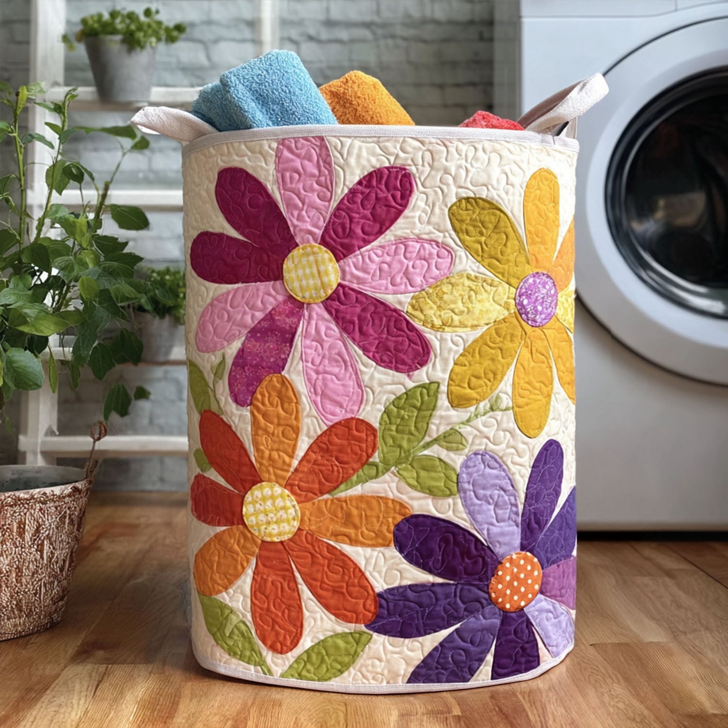 Heirloom Blooms Quilted Laundry Basket Coolest Laundry Baskets Mother's Day Gift Ideas