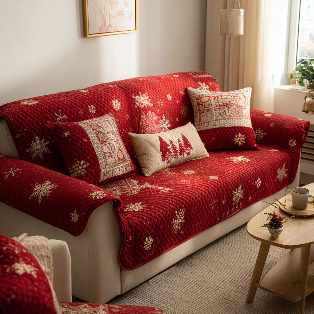 Heirloom Christmas Quilted Sofa Cover Christmas Sofa Covers Christmas Gifts For My Wife