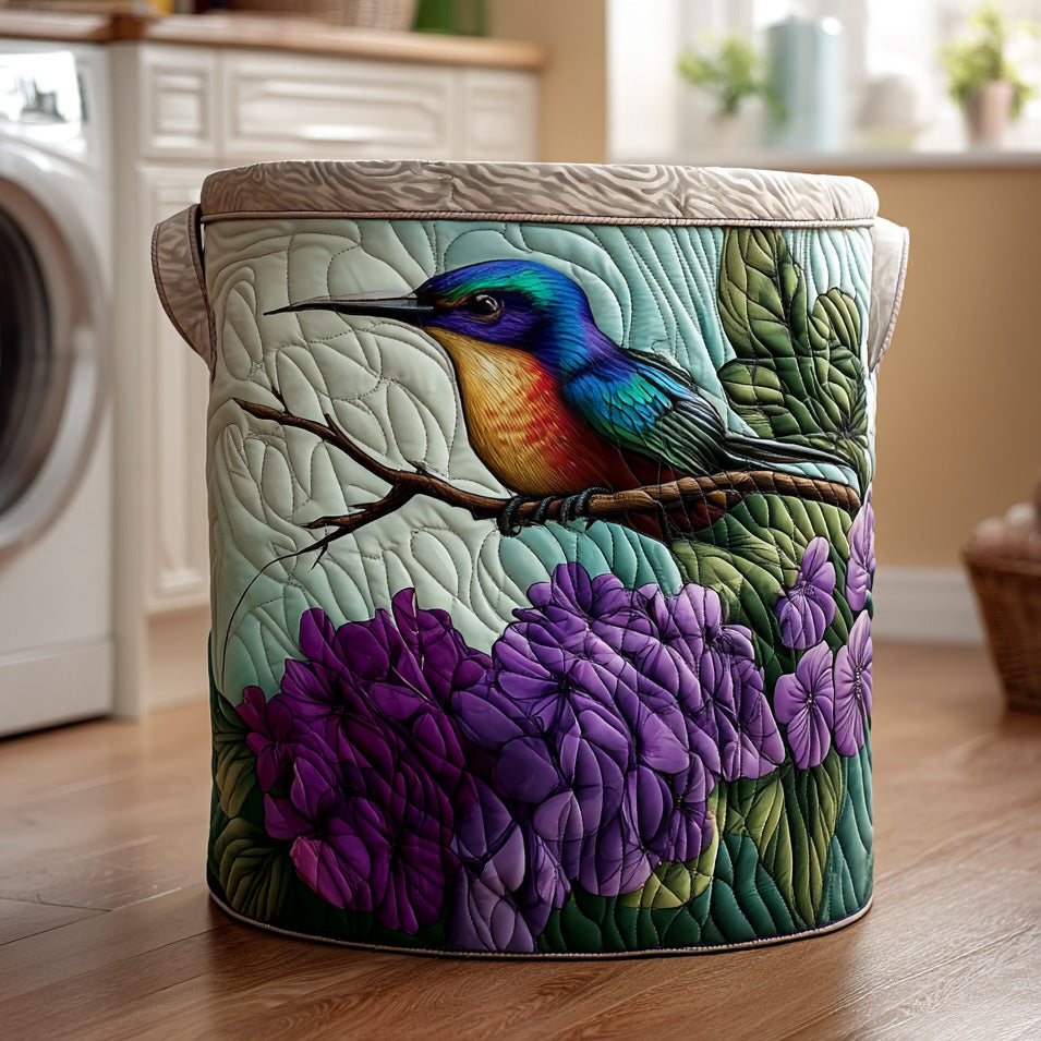 Heirloom Wings Quilted Laundry Basket Unique Clothes Hamper Hummingbird Gifts For Grandma