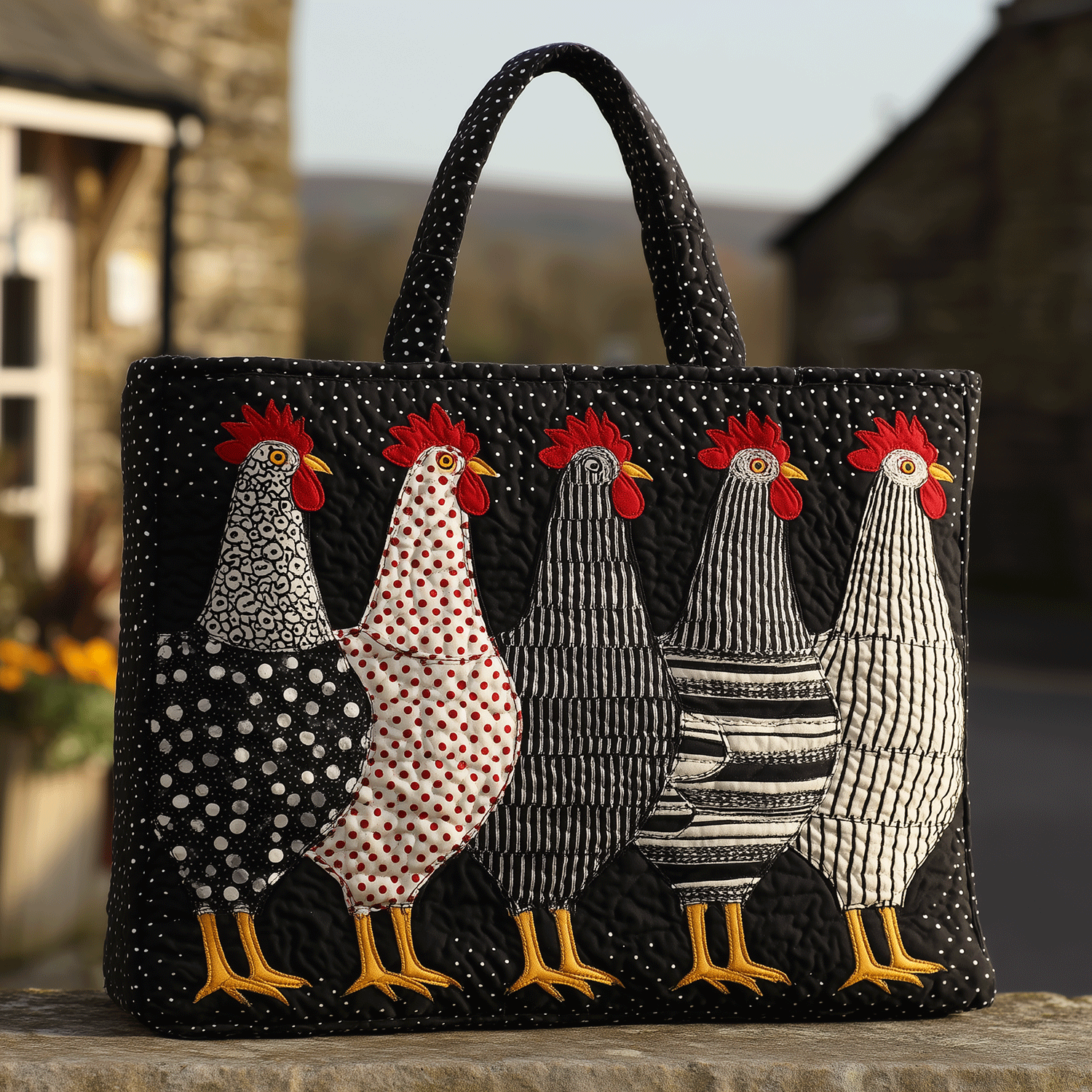 Hen House Posse Quilted Tote Bag Shoulder Bag Nice Gifts For Mom