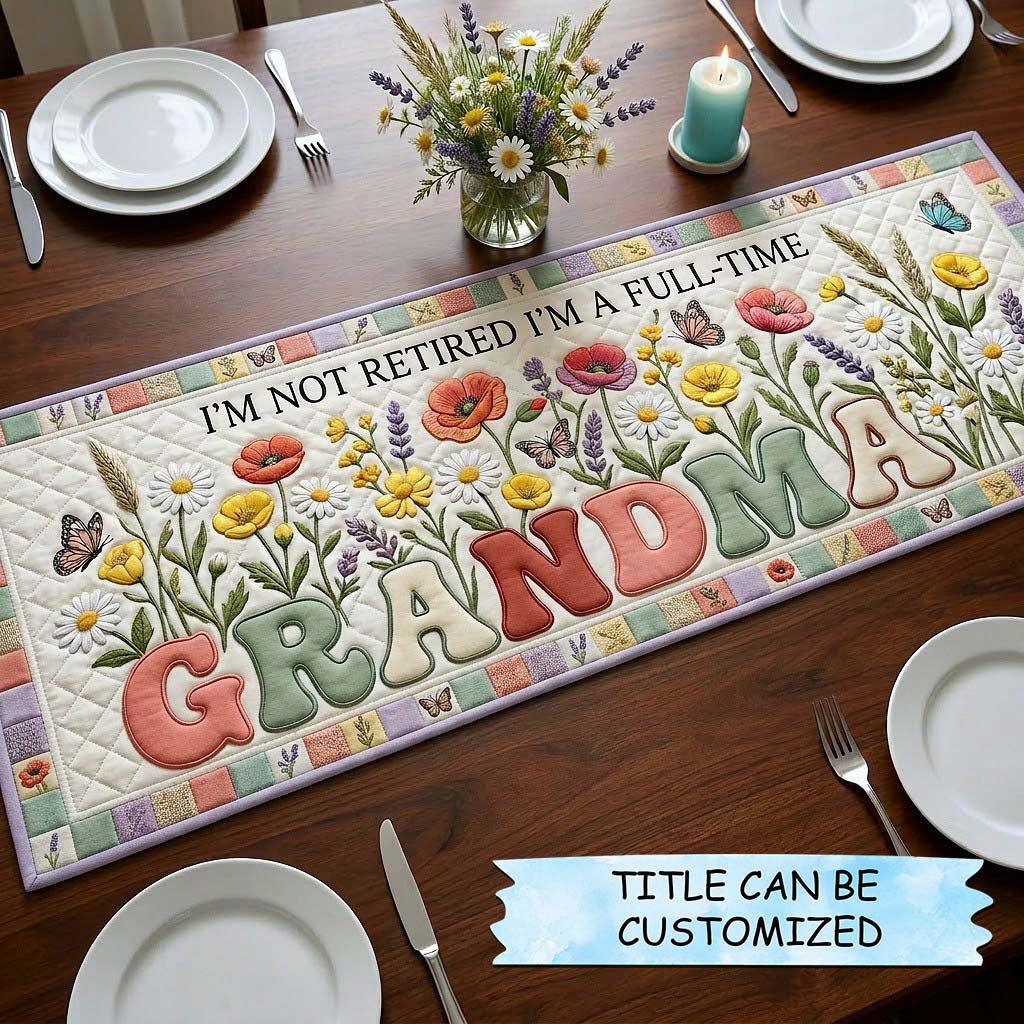 Her Keepsake Quilted Table Runner QTCUZ Elegant Holiday Decor Best Mothersday Gifts