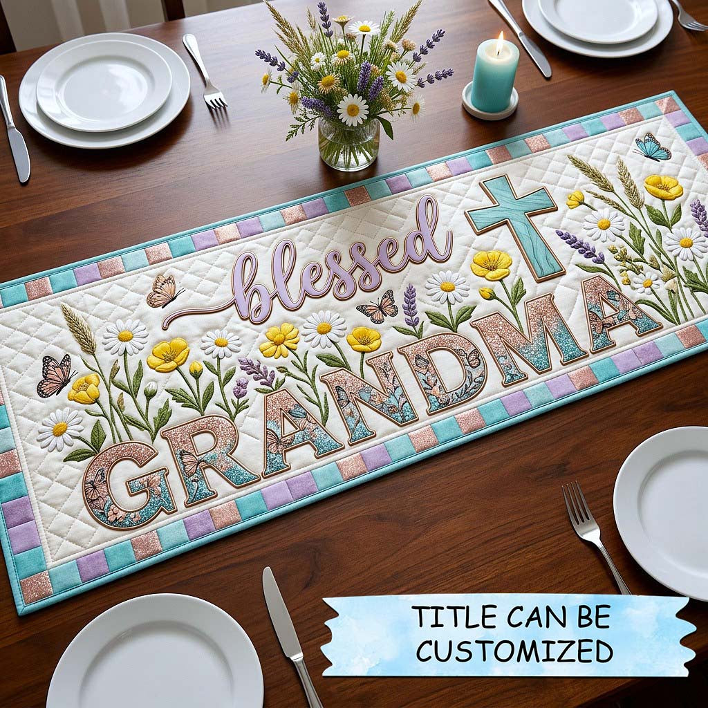 Her Keepsake Quilted Table Runner QTCUZ Holiday Runner Dining Mother's Day Gifts For Mom