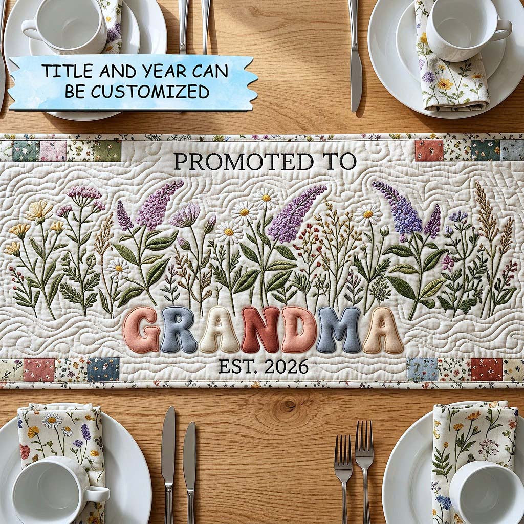 Her Keepsake Quilted Table Runner QTCUZ Holiday Themed Table Runners Birth Gifts For Mom