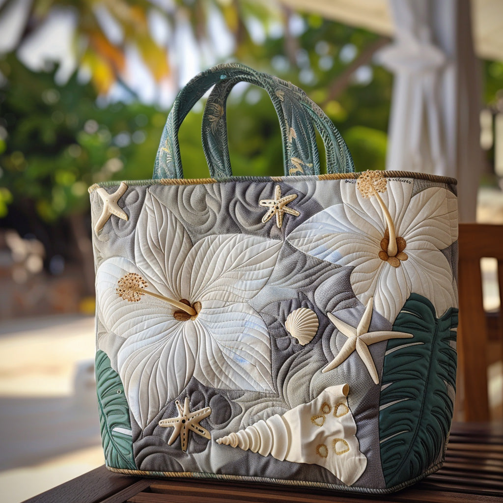 Hibiscus Haze Quilted Tote Bag Trendy Bags For Women Cute Mothers Day Gifts