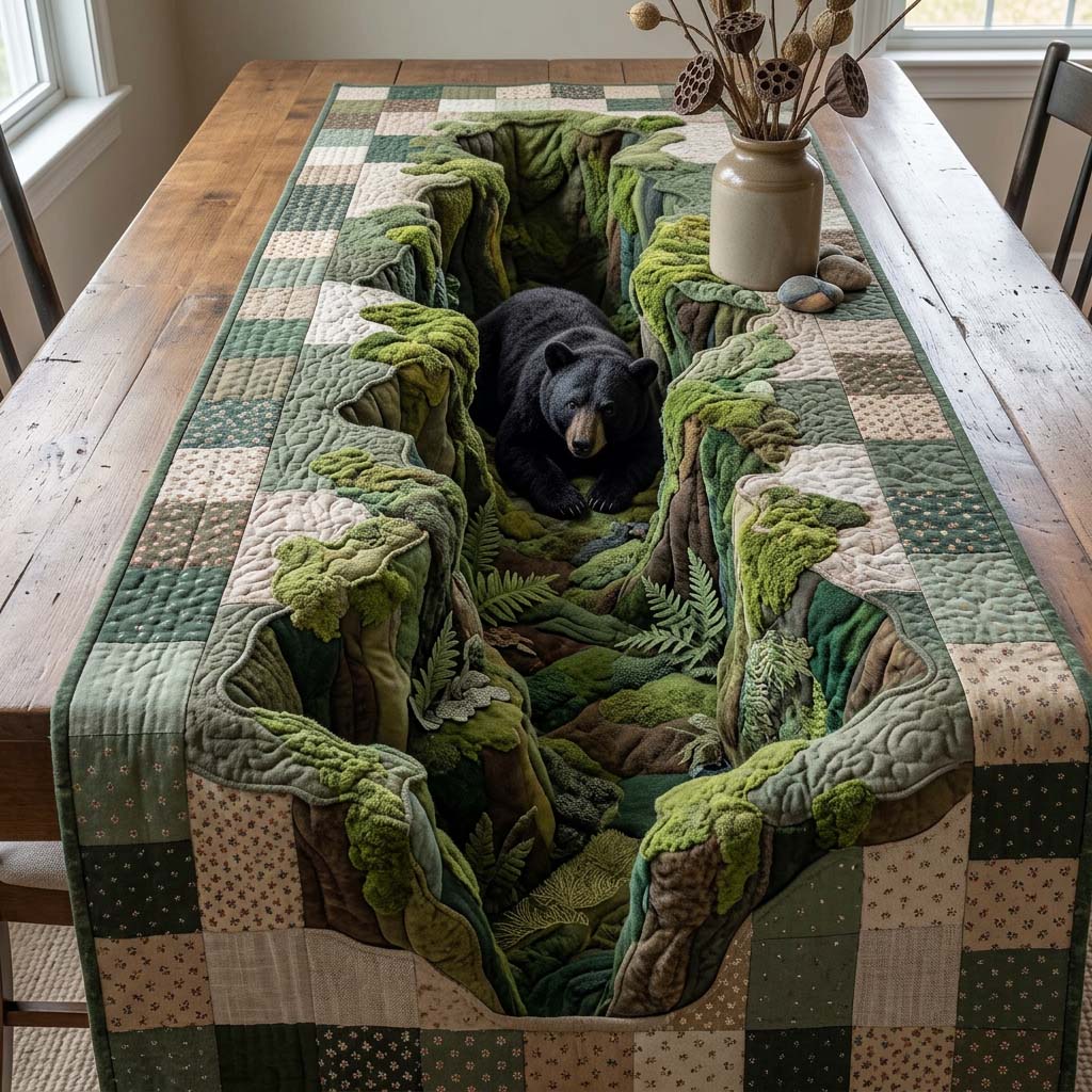 Hidden Bear Hollow Quilted Table Runner Dining Table Decor Ideas Bear Gifts For Mom