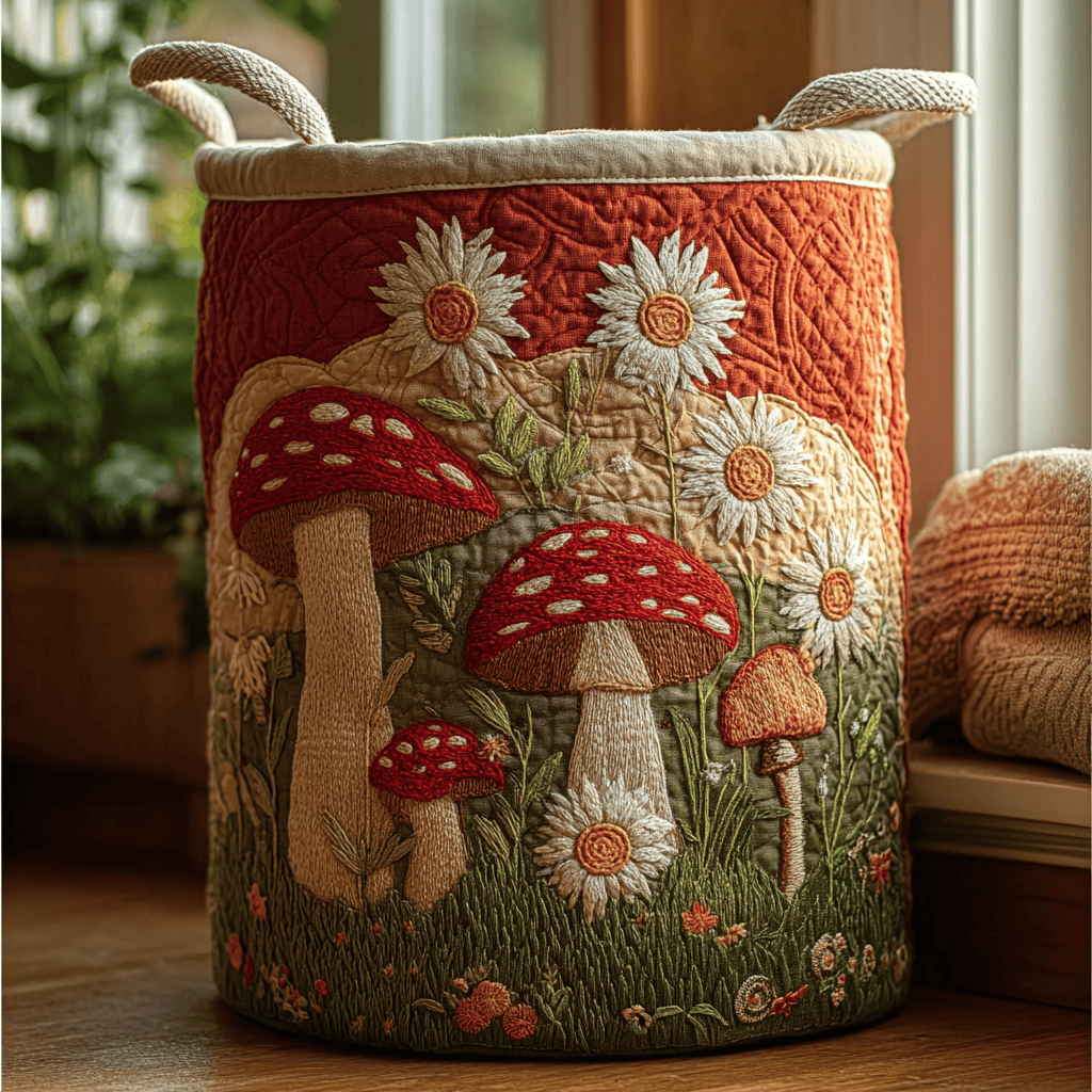 Hidden Bloom Quilted Laundry Basket Clothes Hamper Mother's Day Gift Ideas For Wife