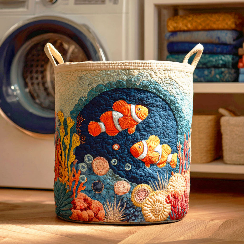 Hidden Clownfish Quilted Laundry Basket Home Decor Nice Gifts For Mom