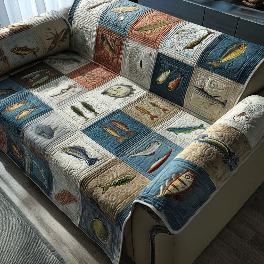 Hidden Cove Quilted Sofa Cover Sofa Seat Covers Fishing Father's Day Gifts