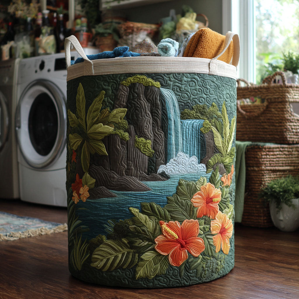 Hidden Lagoon Quilted Laundry Basket Nice Laundry Hamper Mother Daughter Gifts