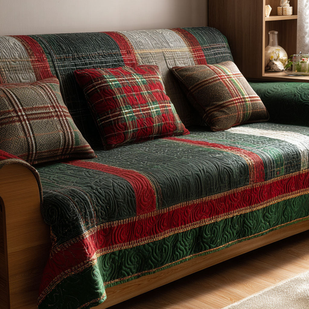 Highland Cheer Quilted Sofa Cover Living Room Decor Ideas Christmas Gifts For Husband