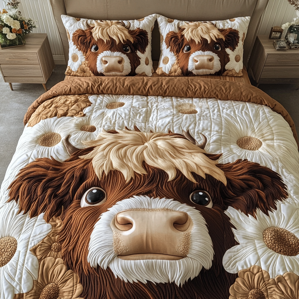 Highland Dreams Quilted Bedding Set Duvet Cover Sheets Best Presents For Farmers
