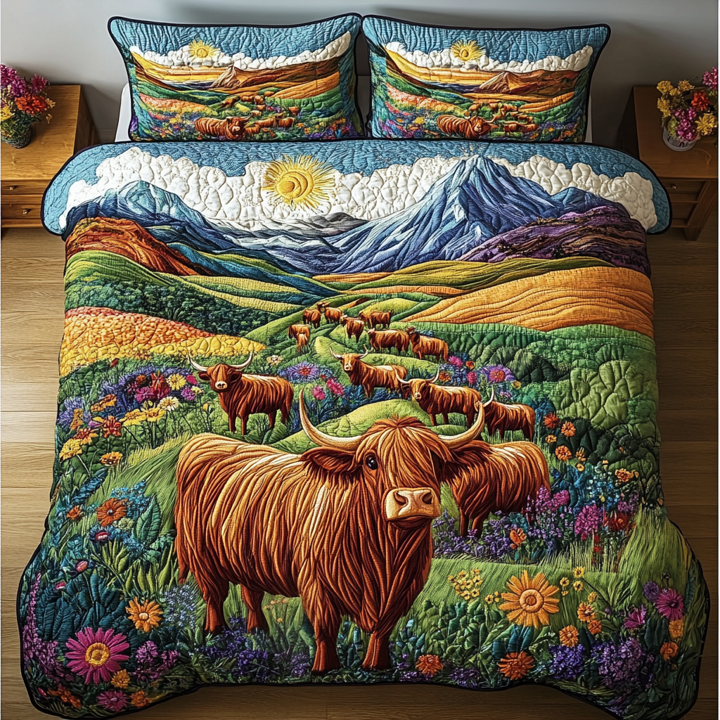 Highland View Quilted Bedding Set Cute Bed Sheets Sentimental Father's Day Gifts