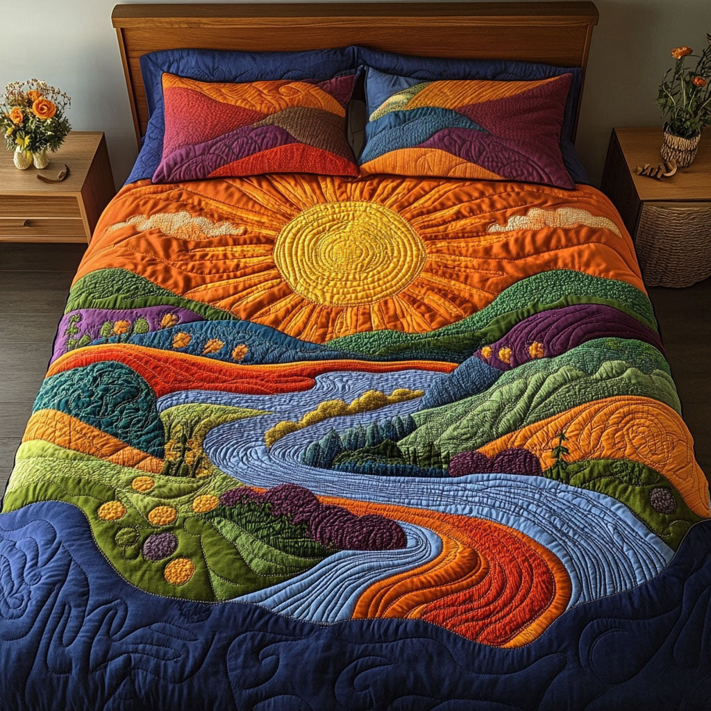 Hills of Radiance Quilted Bedding Set Cute Bed Sheets Best Mothers Day Gifts