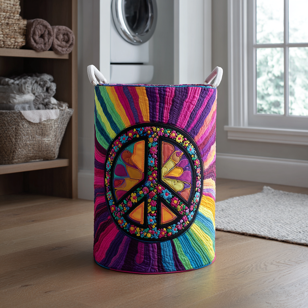 Hippie Dream Quilted Laundry Basket Modern Laundry Hamper Great Mothers Day Ideas