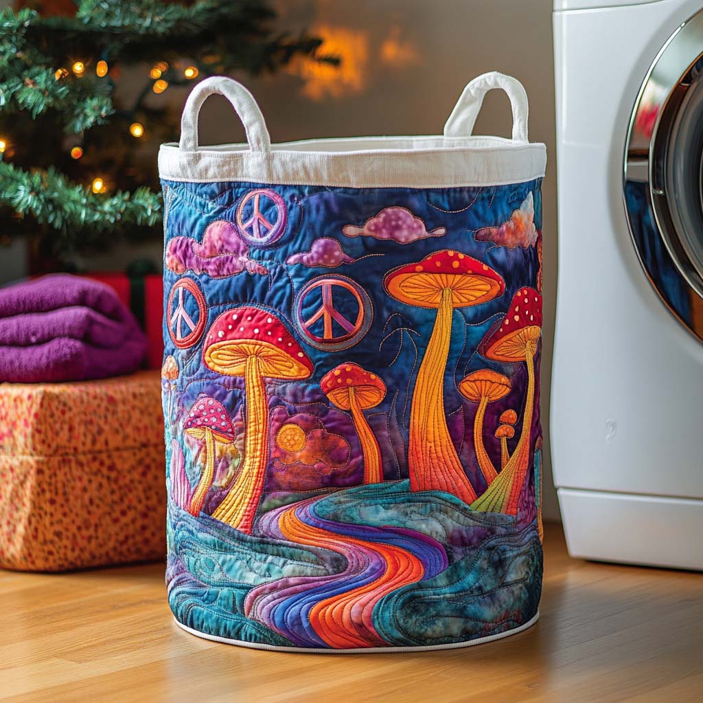 Hippie Forest Wonderland Quilted Laundry Basket Basket Of Clothes Interesting Housewarming Gifts