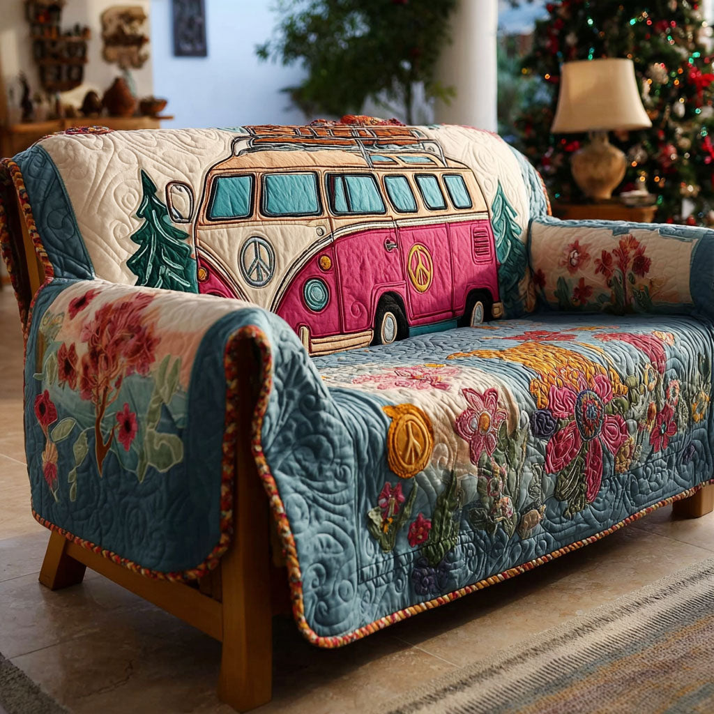 Hippie Heartbeat Quilted Sofa Cover Best Slipcovers Hippie Gift Ideas