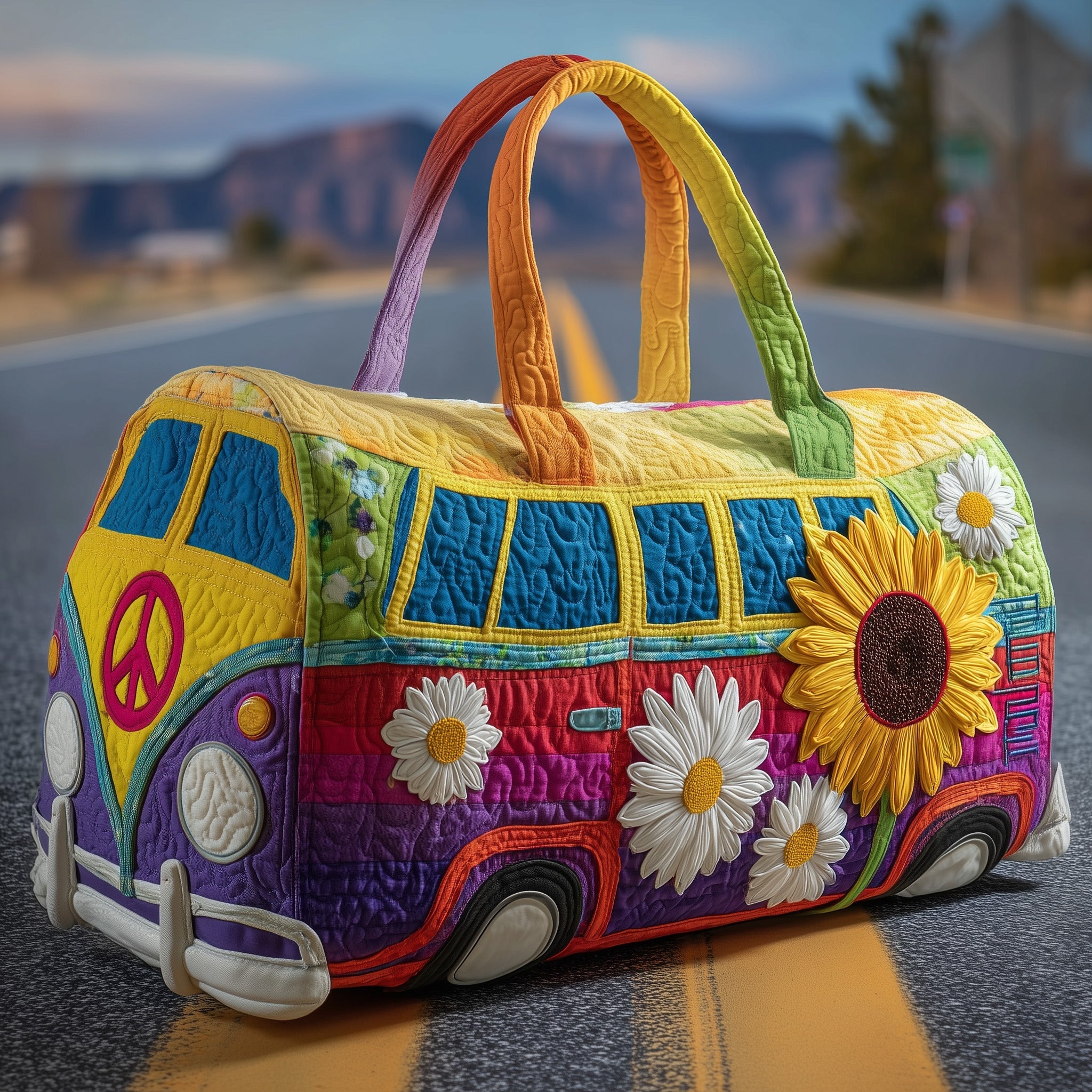 Hippie Journey Quilted Duffle Bag Best Duffel Mother's Day Gifts From Grandkids