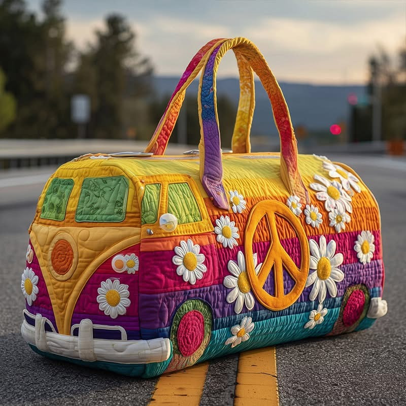 Hippie Style Colorful Quilted Duffle Bag High Capacity Travel Duffle Bag Good Gift For Men