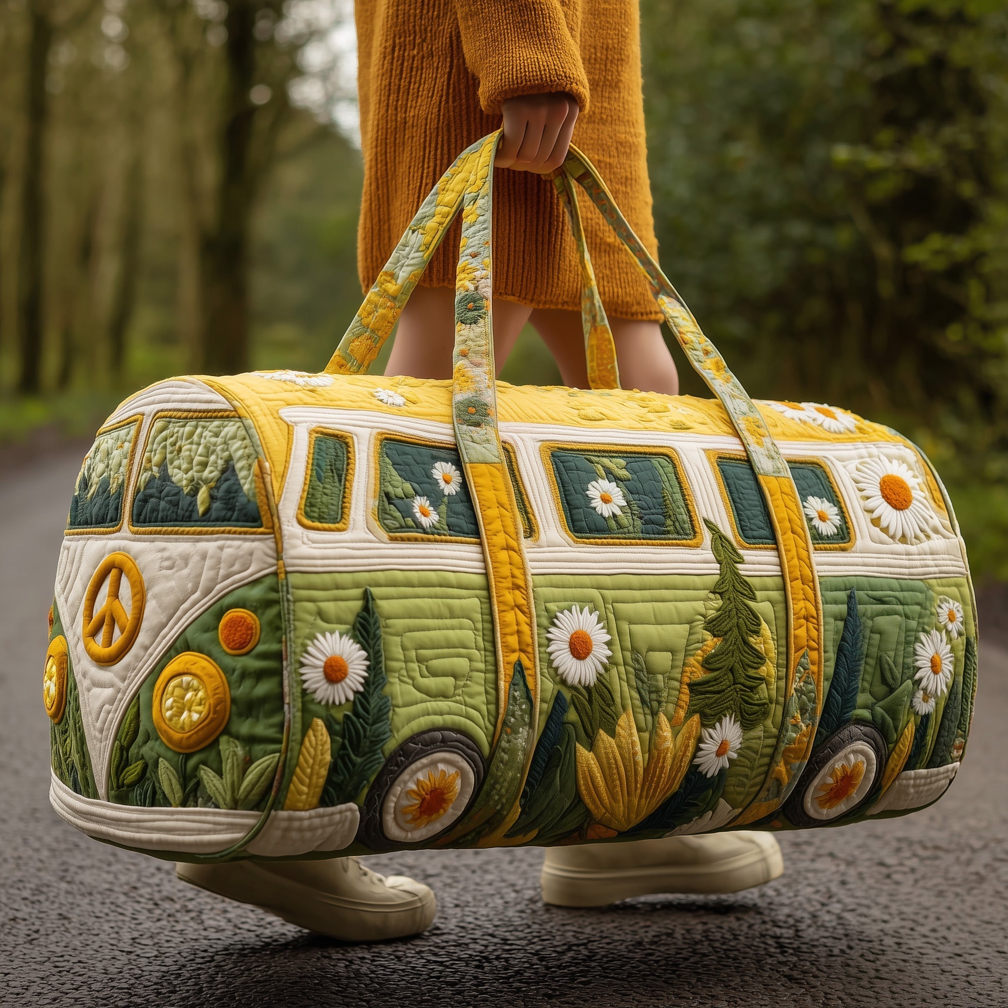 Hippie Van Quilted Duffle Bag Best Gym Duffle Bag Presents For Mother In Law