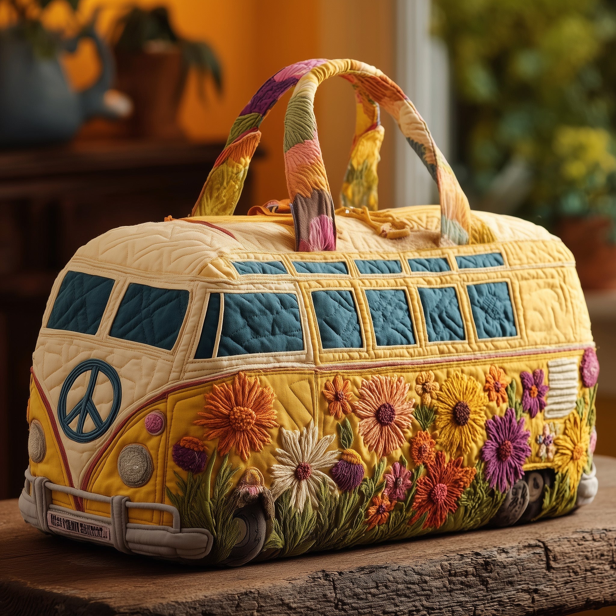 Hippie Van Quilted Duffle Bag Best Weekend Duffel Bag Best Mothers Day Gift Ideas