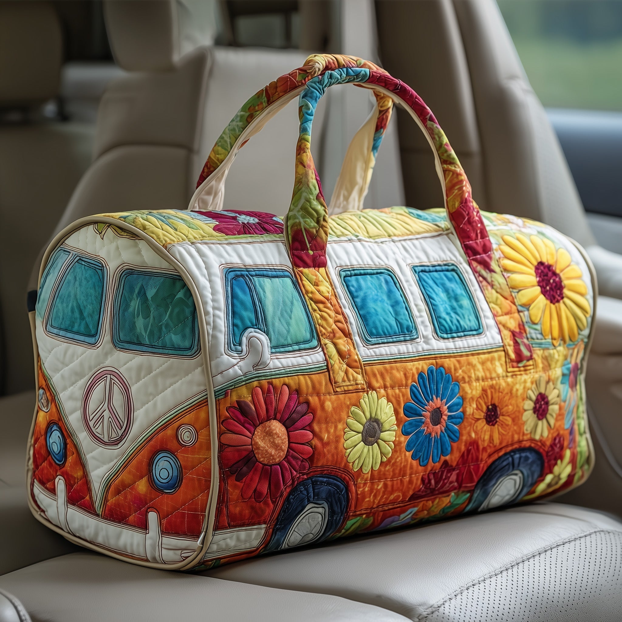 Hippie Van Quilted Duffle Bag Best Womens Travel Bags Good Presents For Moms