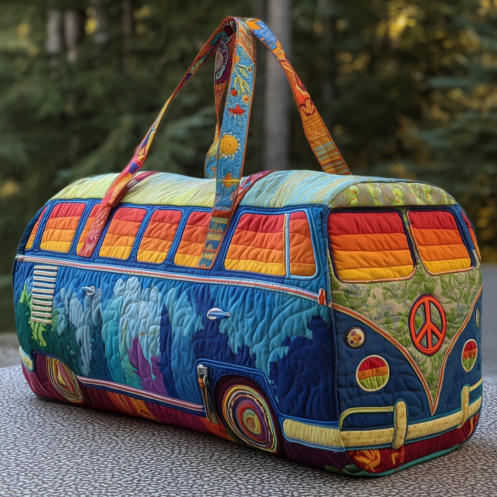 Hippie Van Quilted Duffle Bag Duffle Bags For Women Best Mothers Day Gift For Wife