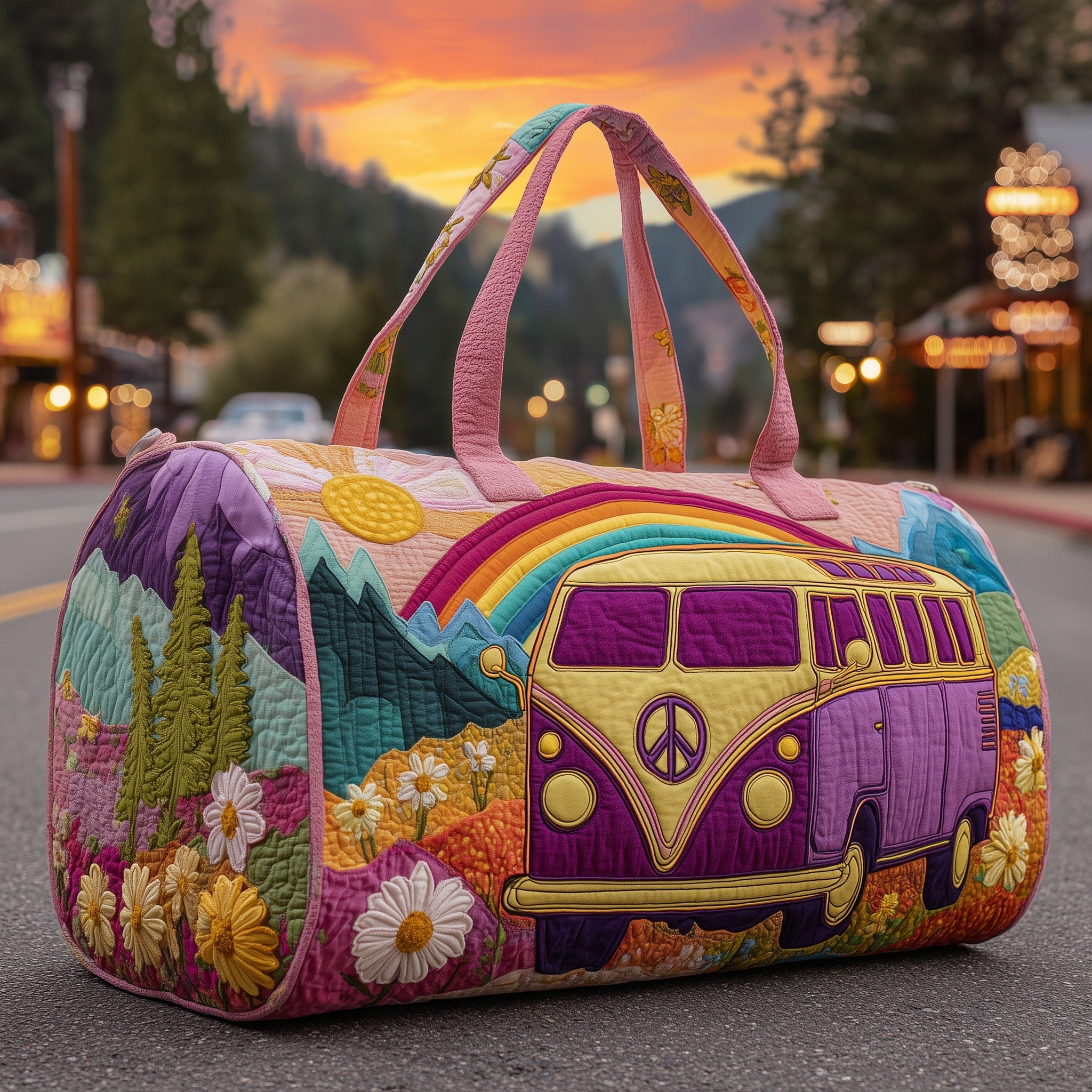 Hippie Van Quilted Duffle Bag Gym Duffel Bag Gifts To Give Your Mom