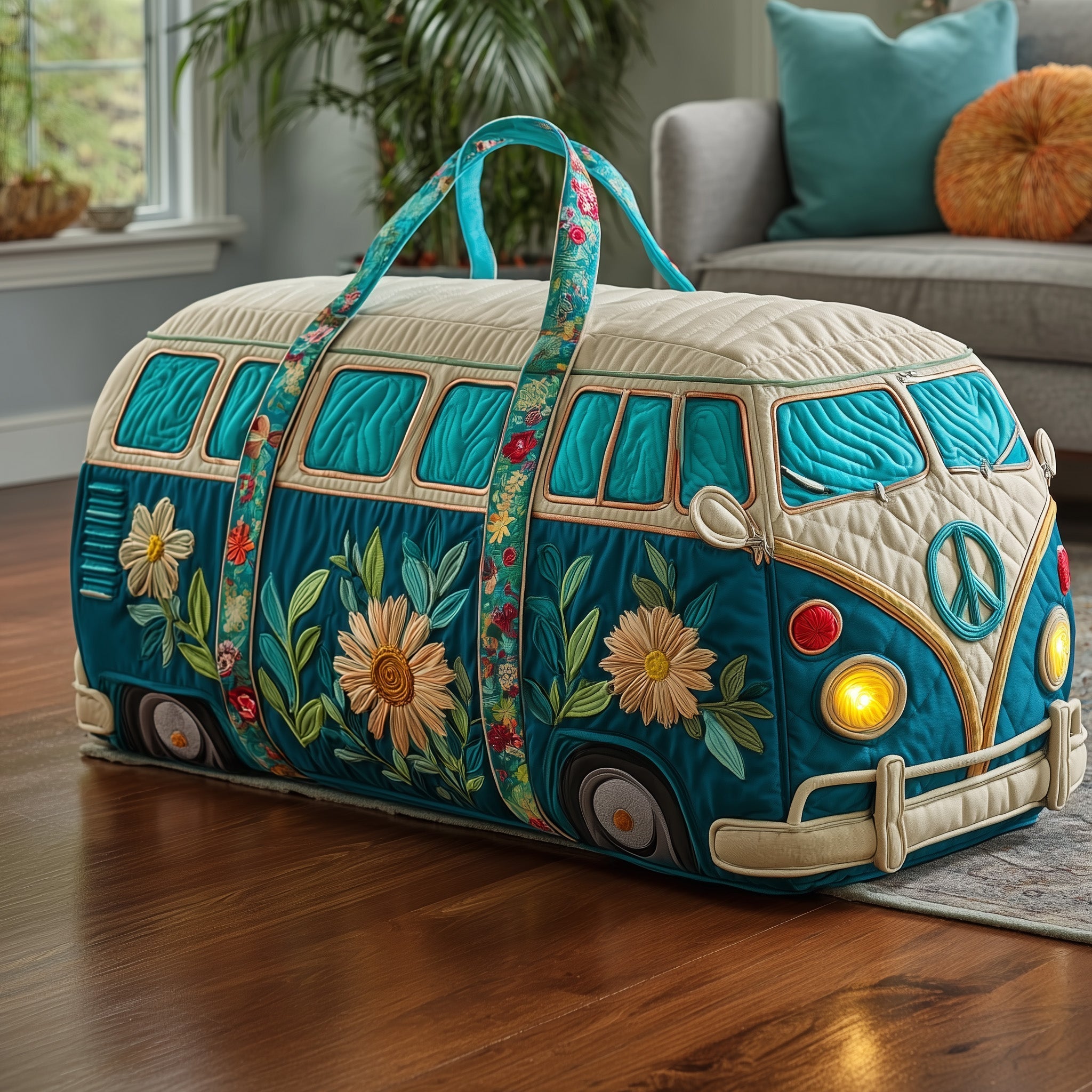 Hippie Van Quilted Duffle Bag Gym Duffle Best Gifts For Mothers