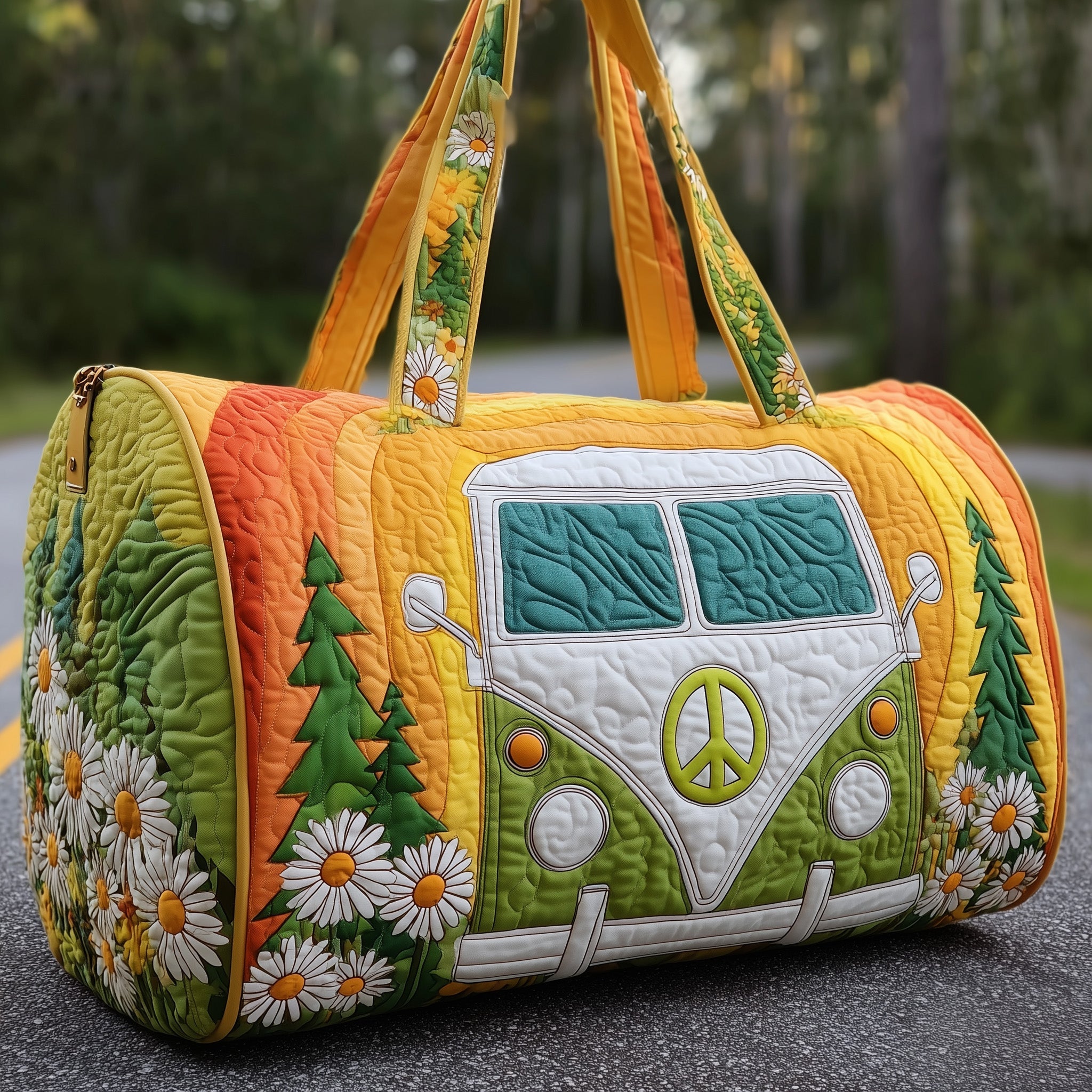 Hippie Van Quilted Duffle Bag Nice Womens Duffle Bags Best Presents For Mothers