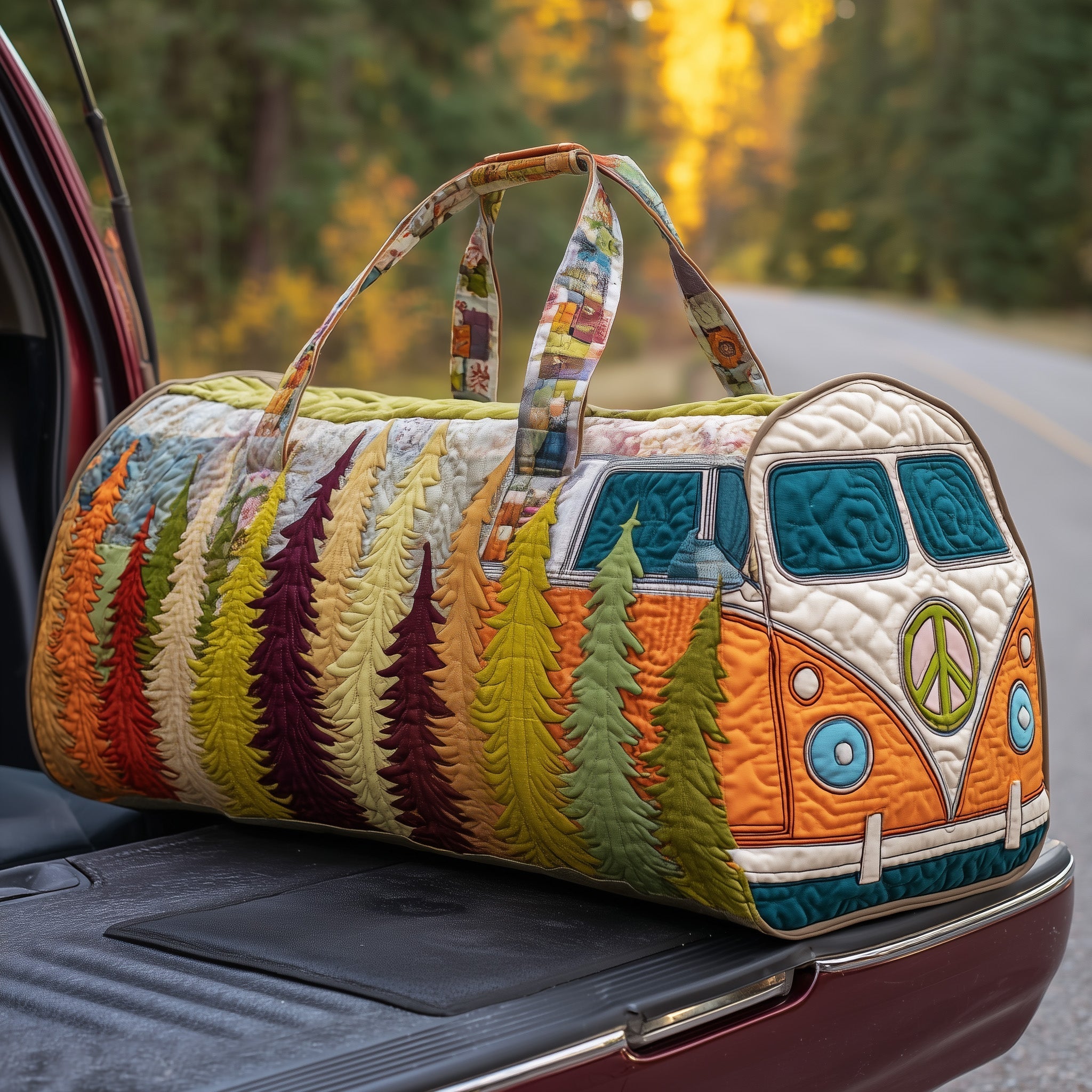 Hippie Van Quilted Duffle Bag Travel Bag Duffel Bag Ideas For First Mothers Day