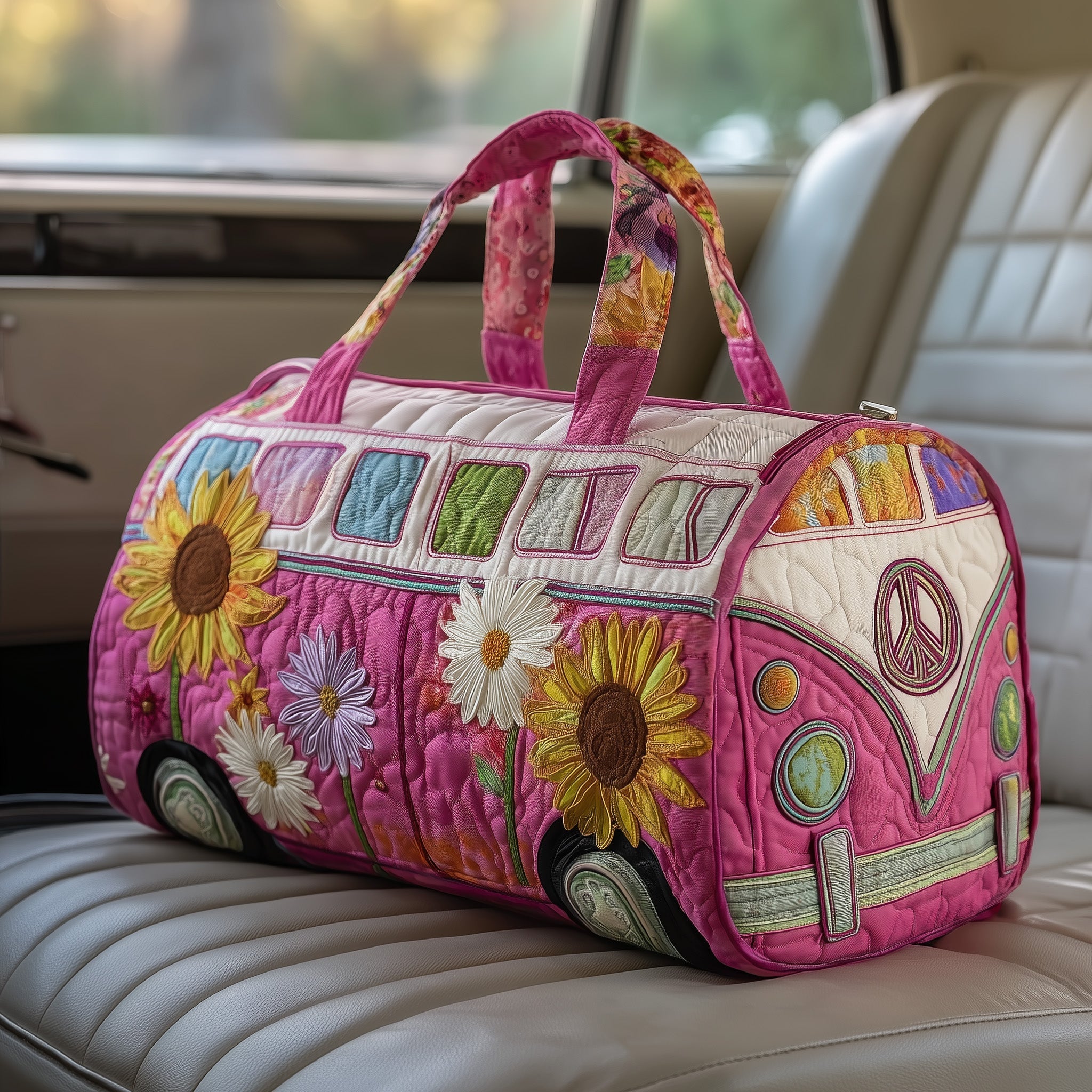 Hippie Van Quilted Duffle Bag Weekender Duffel Bag Women Thoughtful Mothers Day Gifts