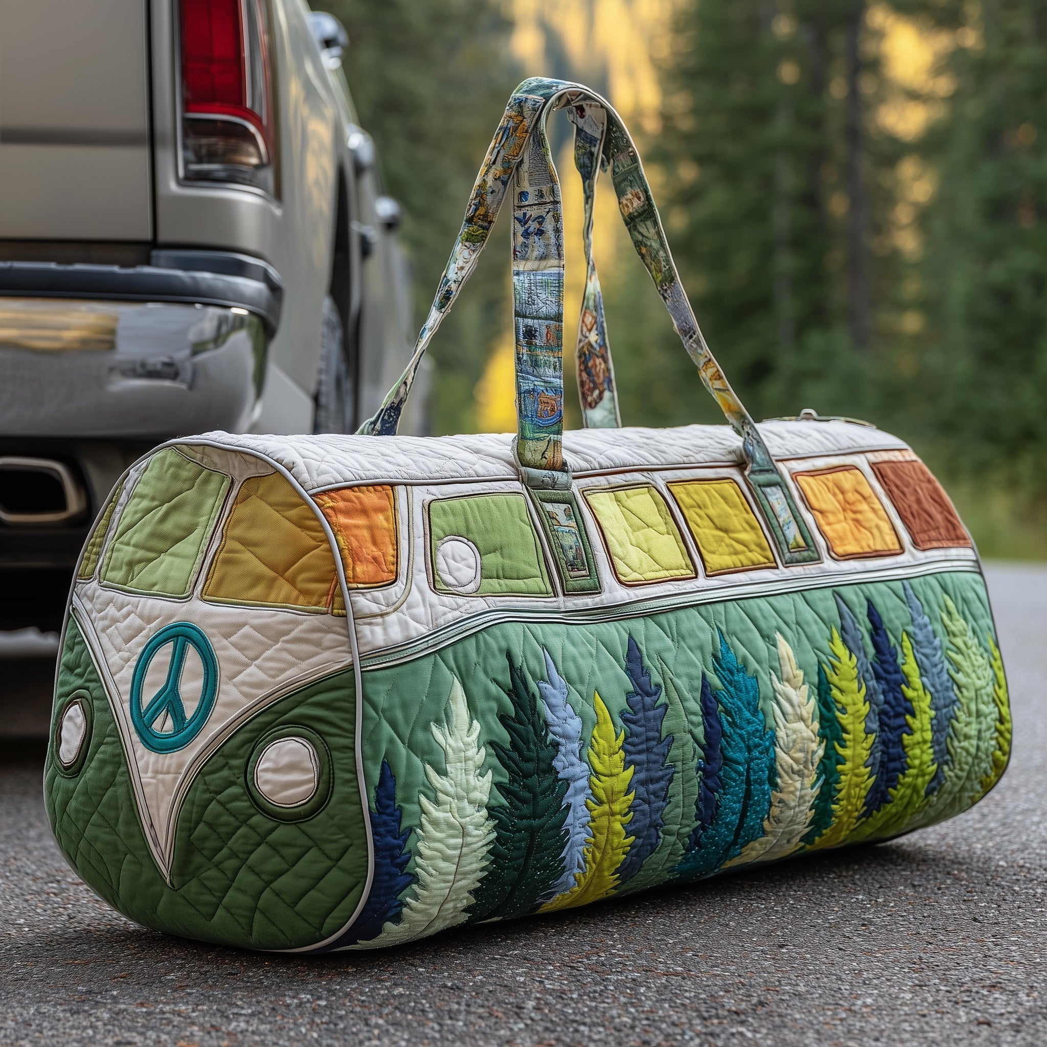 Hippie Van Quilted Duffle Bag Womens Large Travel Duffel Bag Ideas For Moms Birthday