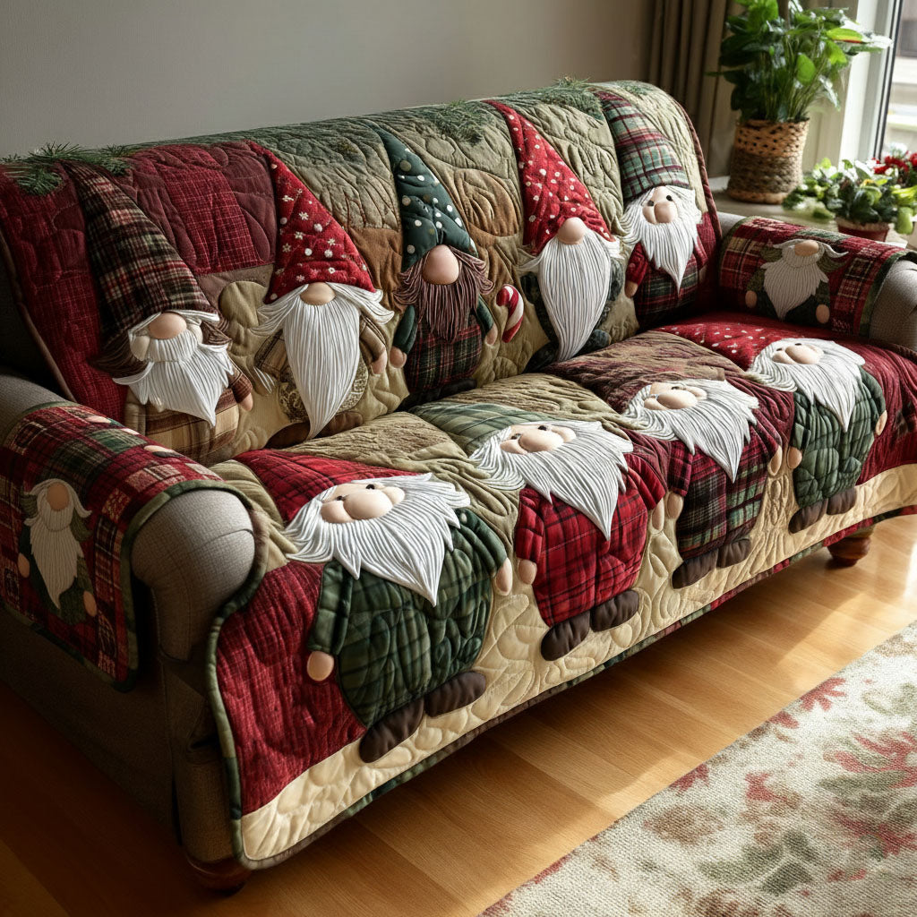 Holiday Beard Friends Quilted Sofa Cover Sofa Protector Christmas Gifts For Mum