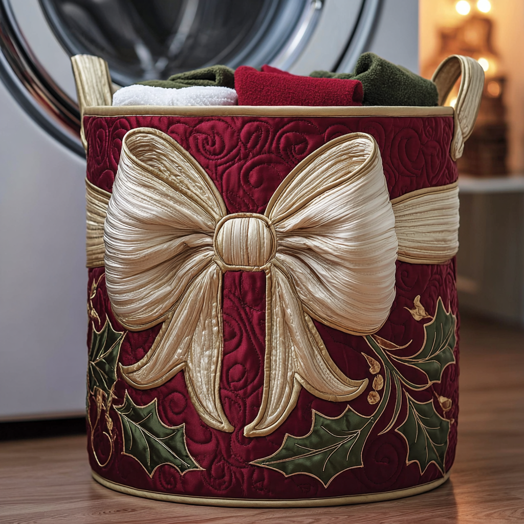Holiday Charm Quilted Laundry Basket Laundry Decor Ideas Xmas Presents For Mother In Law