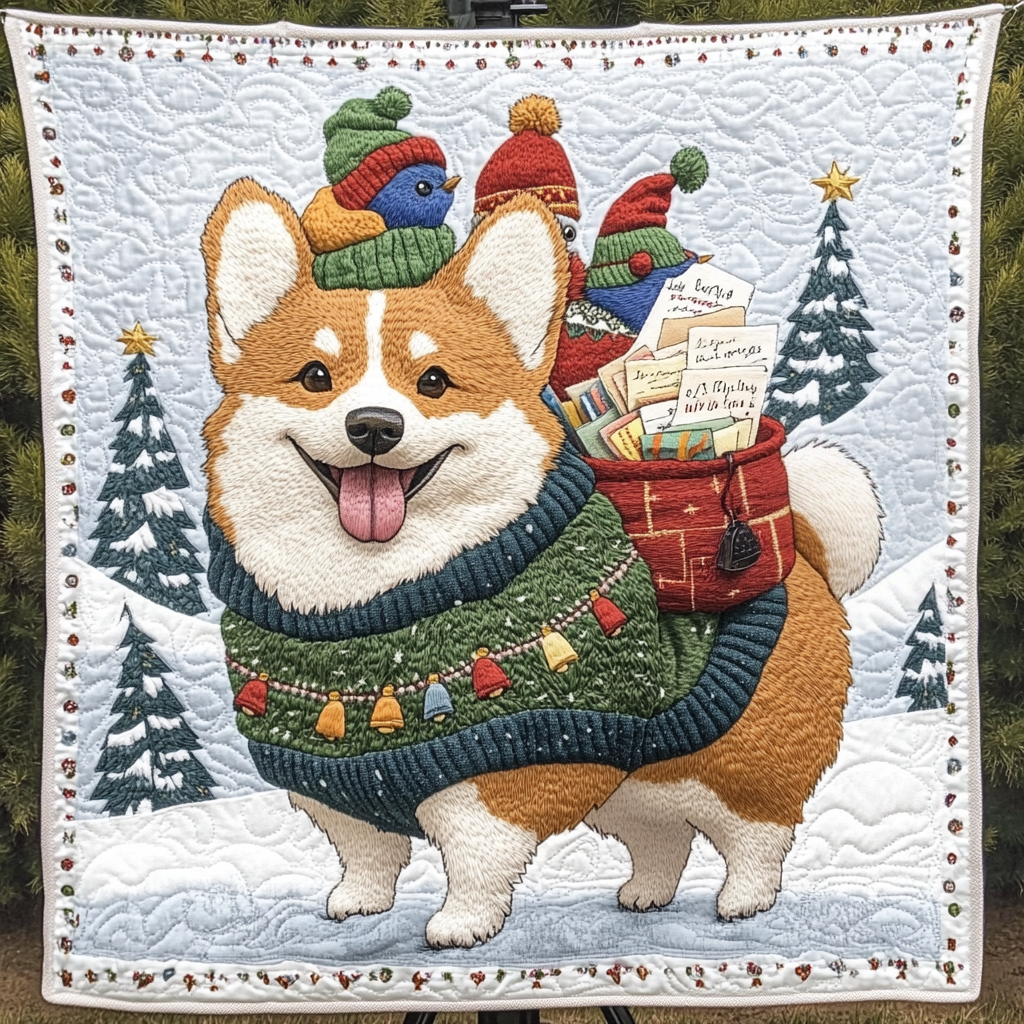Holiday Corgi Delights Quilted Blanket Christmas Duvet Sets Family Gift Ideas For Xmas
