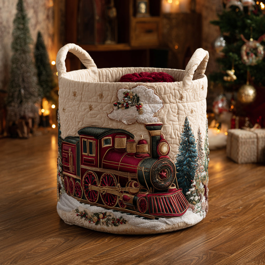 Holiday Express Quilted Laundry Basket Unique Clothes Hamper Christmas Gift From Grandma