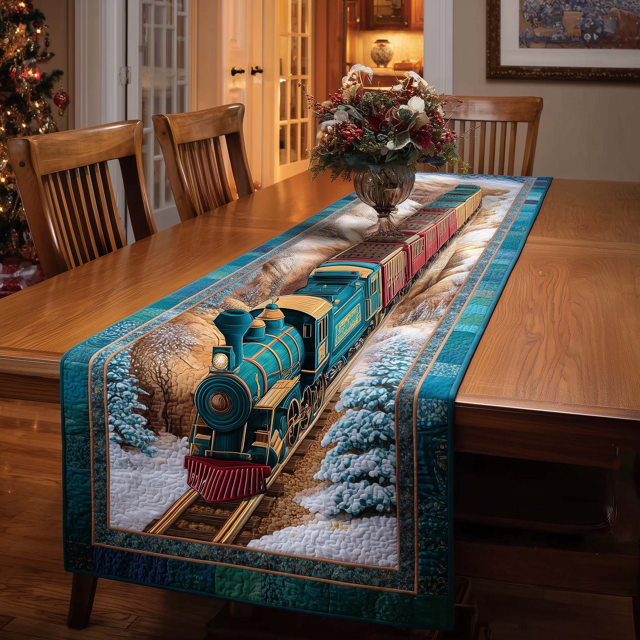 Holiday Express Quilted Table Runner Christmas Dining Table Runner Good Xmas Gifts For Her