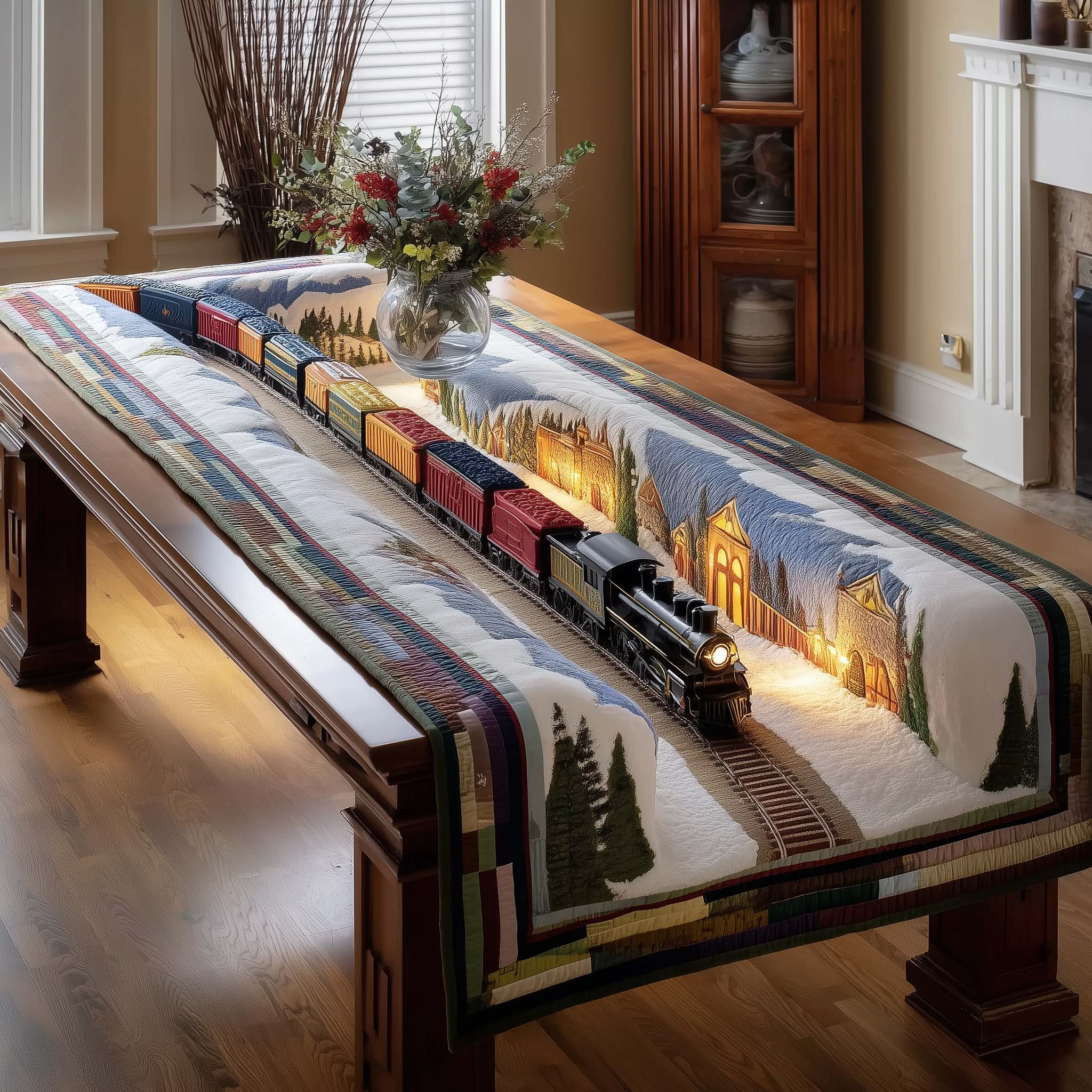Holiday Express Quilted Table Runner Christmas Holiday Table Runners Christmas Gifts For Employees