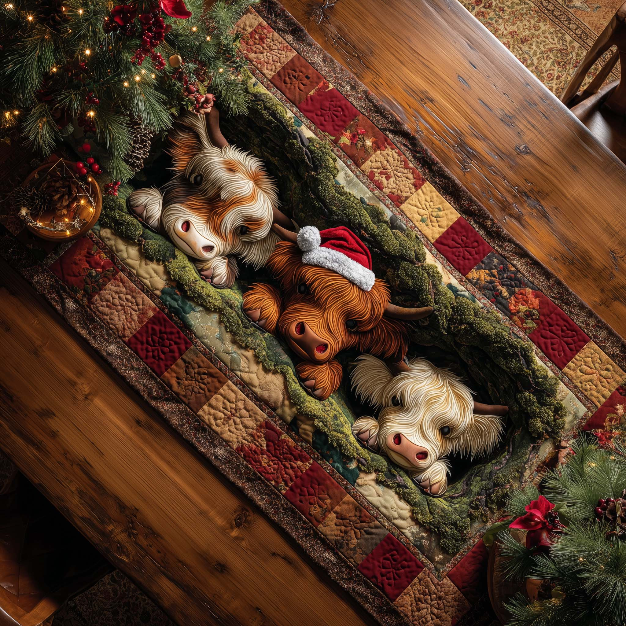 Holiday Farmstead Quilted Table Runner Dining Table Xmas Decor Christmas Gift Ideas For Relatives