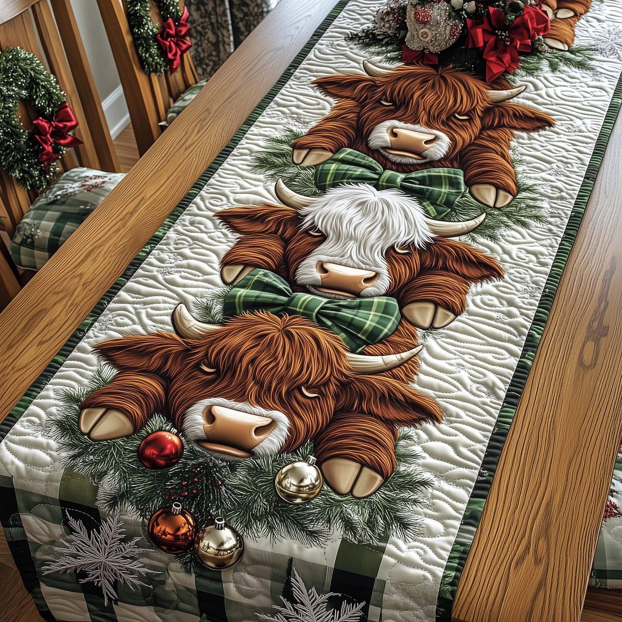 Holiday Farmstead Quilted Table Runner Elegant Christmas Table Runners Christmas Gifts For Mum
