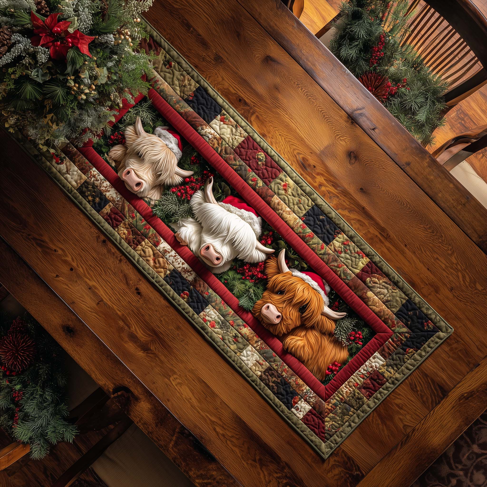 Holiday Farmstead Quilted Table Runner Table Runner Christmas Decor Family Christmas Gifts