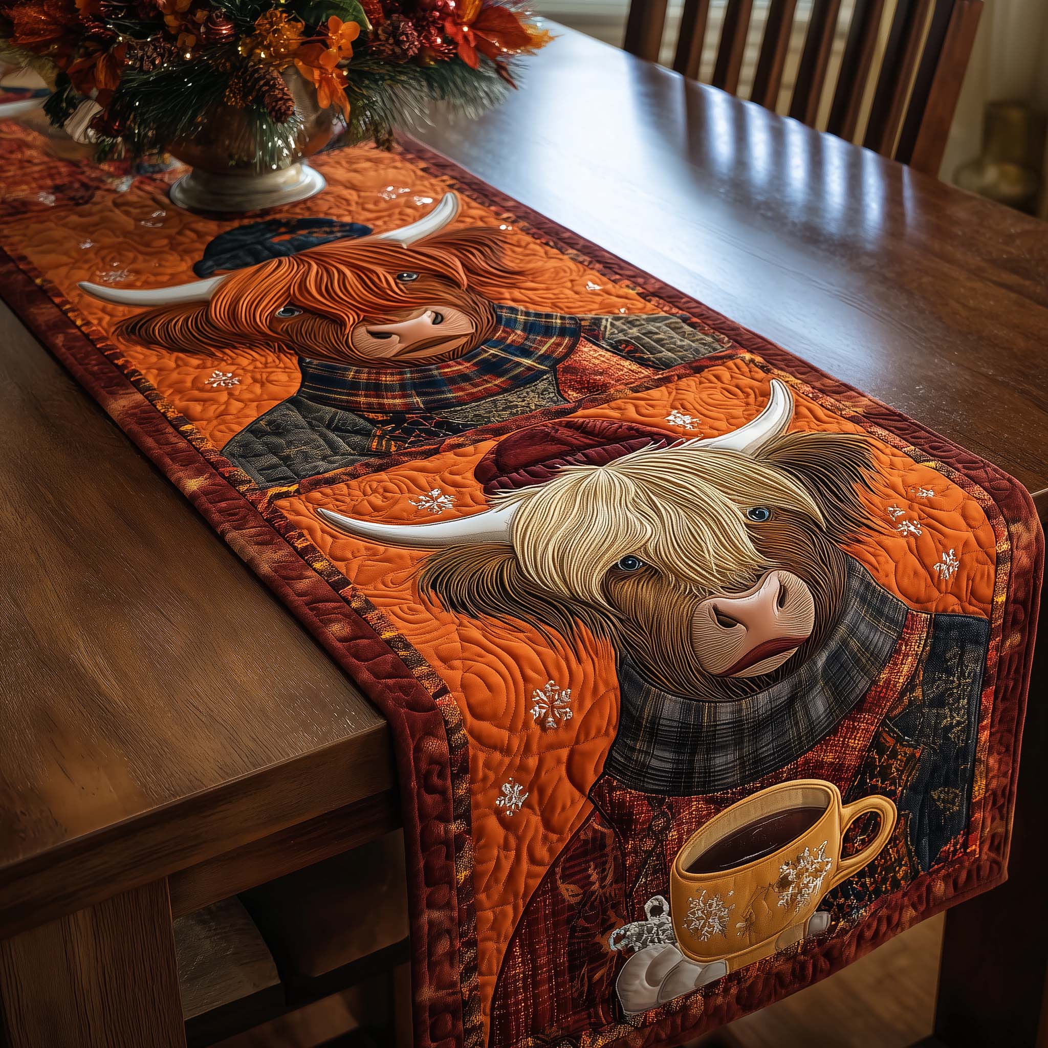 Holiday Farmstead Quilted Table Runner Vintage Christmas Table Runners Funny Secret Santa Gifts