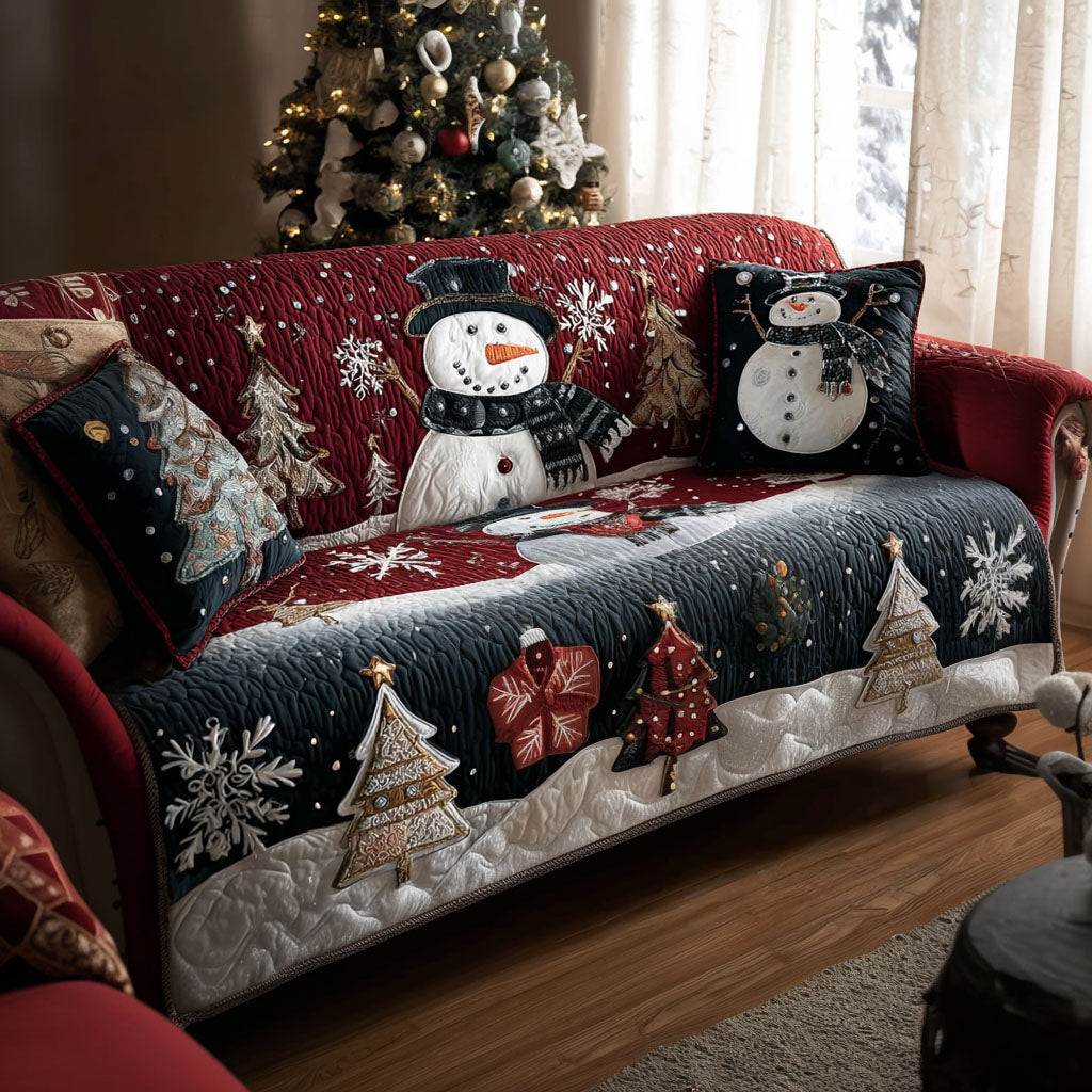 Holiday Frosting Quilted Sofa Cover Sofa Protector Cover Secret Santa Gift Ideas
