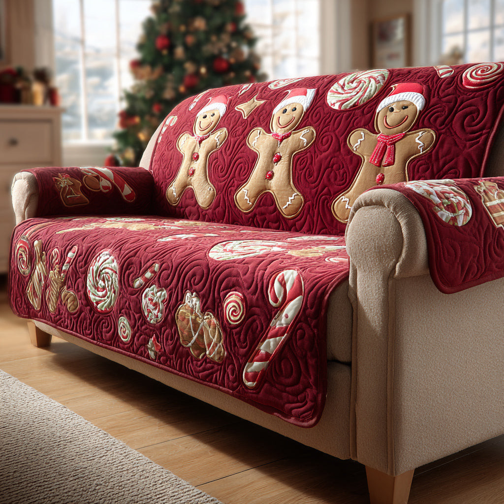 Holiday Gingerbread Man Quilted Sofa Cover Best Couch Covers Christmas Ideas For Women
