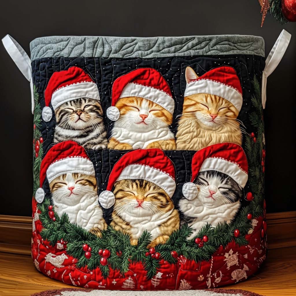 Holiday Hisser Quilted Laundry Basket Foldable Clothes Hamper Great Presents For Grandma