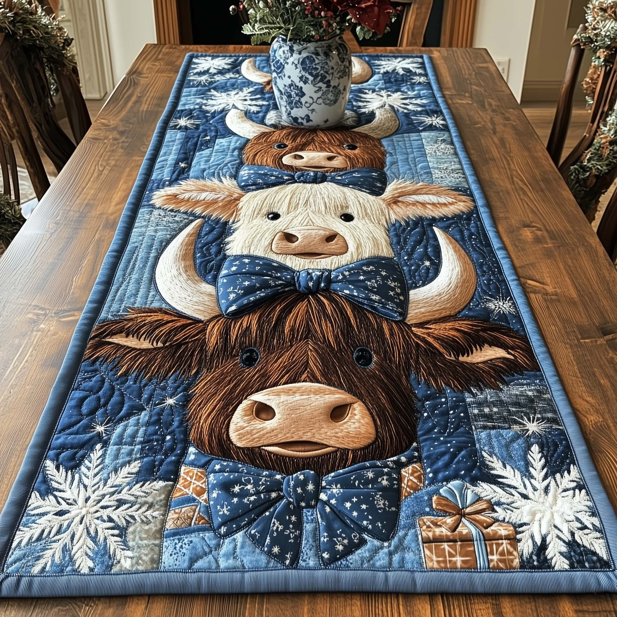 Holiday Homestead Quilted Table Runner Dinner Table Decorations Christmas Family Gift Ideas For Christmas