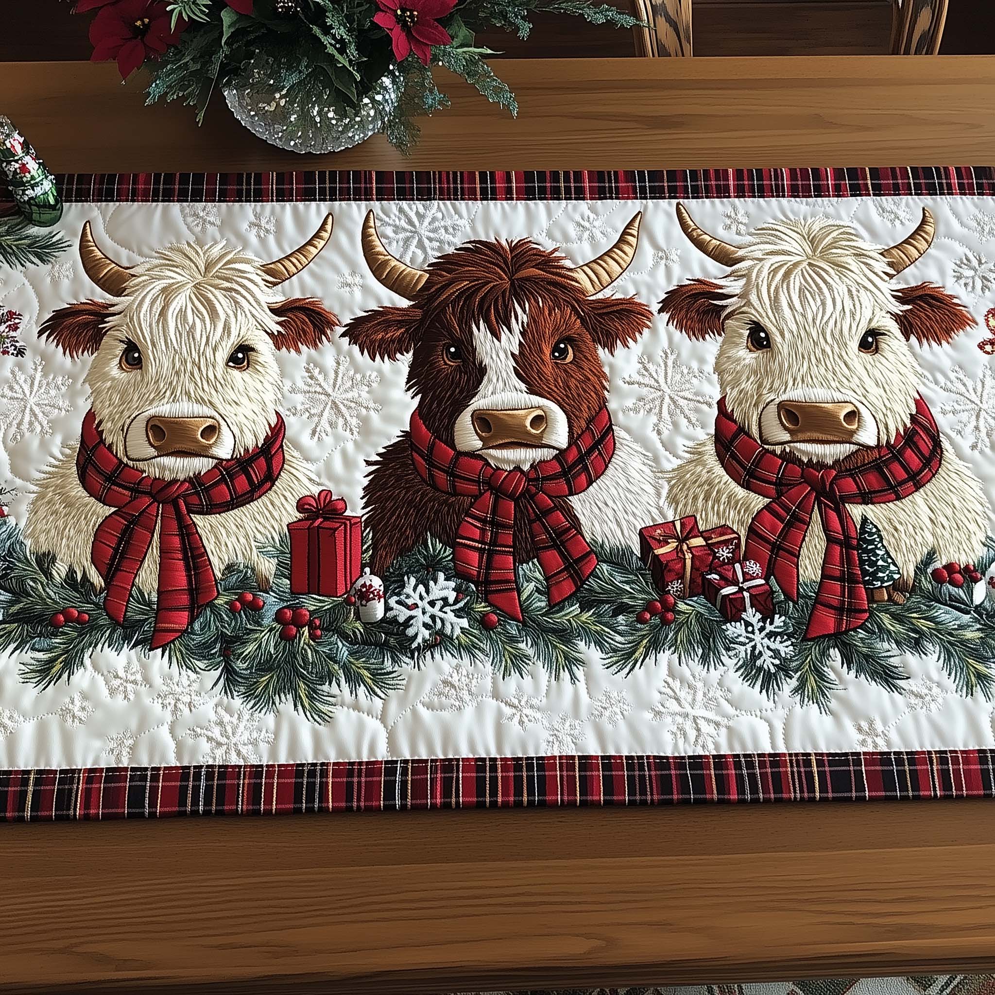 Holiday Homestead Quilted Table Runner Holiday Dining Table Decor Christmas Presents For Relatives