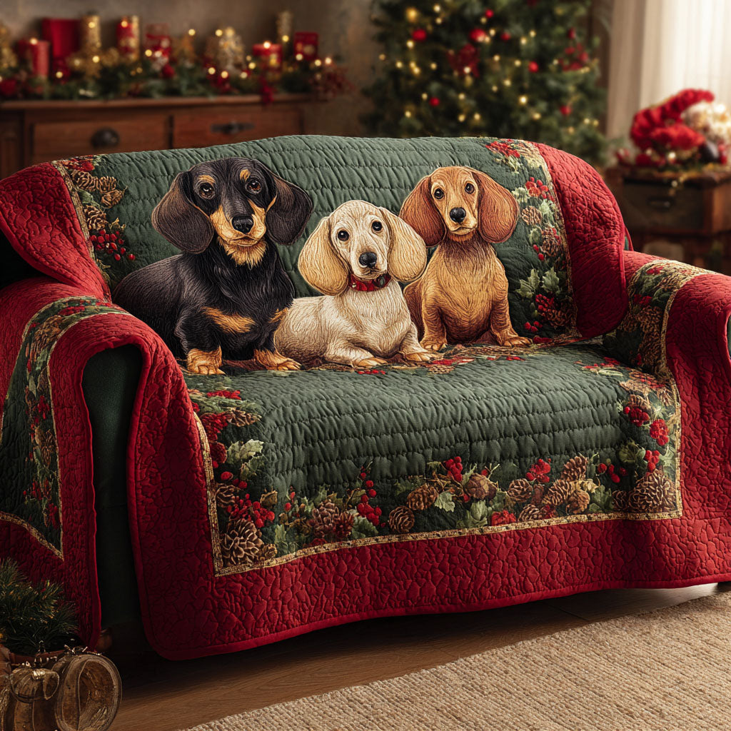 Holiday Paws Trio Quilted Sofa Cover Living Room Theme Ideas Family Xmas Gift Ideas